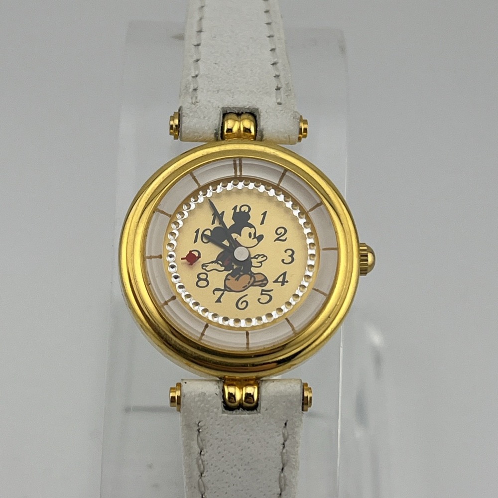Rare Vintage Mickey Mouse Virgin Islands Orbit Watch Leather Band- New Battery